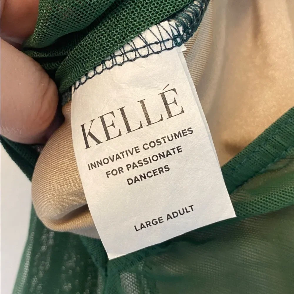 Kelle Dance costume solo jumpsuit unitard SHIFTING LINES 6152 green velvet LA